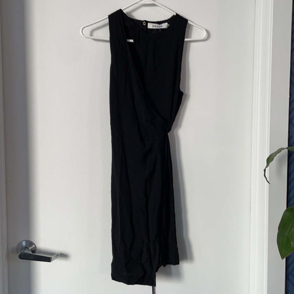 NWT Black peek-a-boo wrap dress